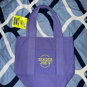 Mini Trader Joe's Purple Canvas Tote Bag Halloween edition